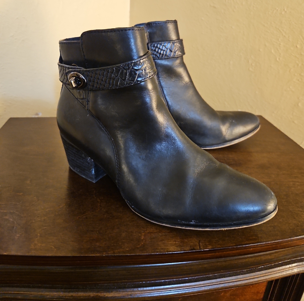 Coach Black Leather Ankle Booties